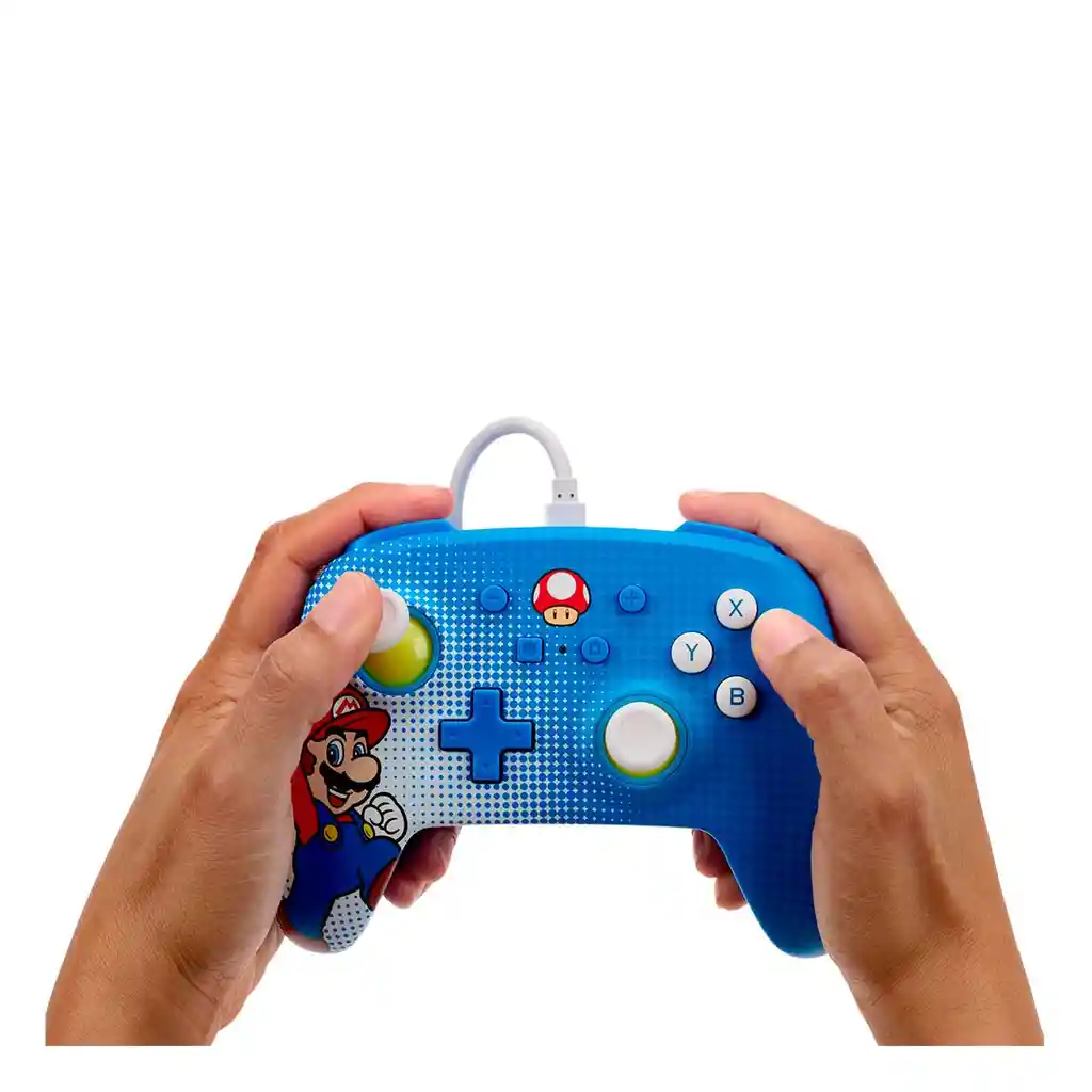 Nintendo Switch Control Alámbrico Supermario Azul/Blanco