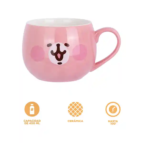 Taza Kanahei Serie Small Animals Rosa 400 mL Miniso