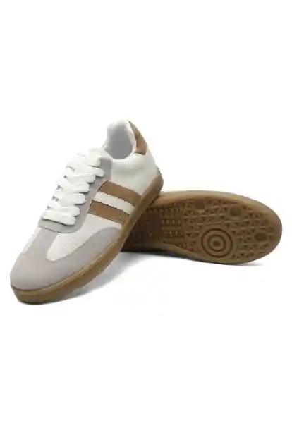 Tenis Hombre Blanco-Café Talla 38 3980 Tellenzi