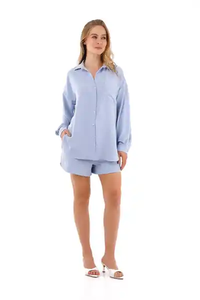 Camisa Ayden Azul Claro Talla S Mercedes Campuzano