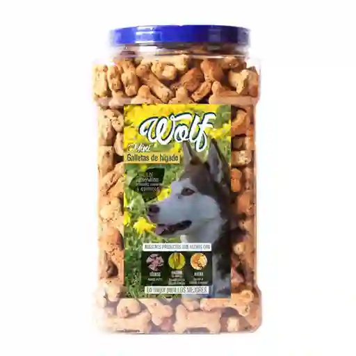 Wolf Snack Para Perro Bombonera Mini Galleta Hígado Raza Mediana