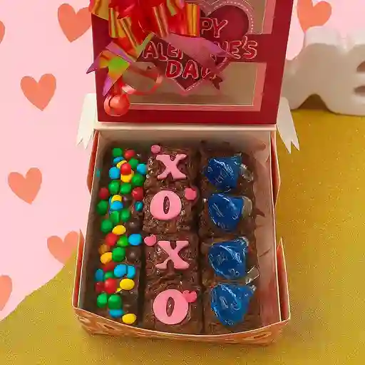 Caja de mini x12 brownis con mensaje