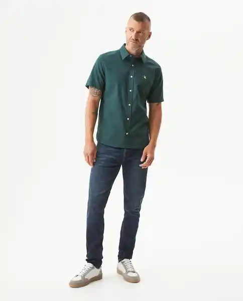 Camisa Oxford Duck Verde Sicomoro Ultraoscuro Talla S Chevignon