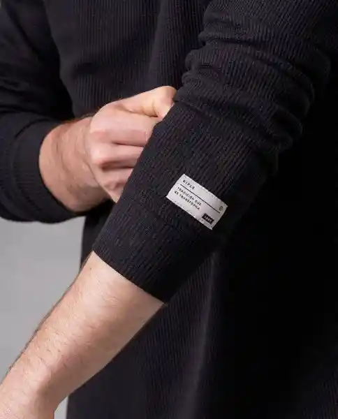 Camiseta Manga Larga Hombre Negro Sombrio L 64855 Rifle