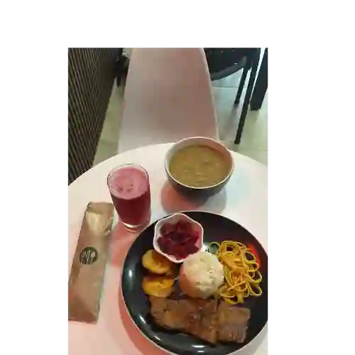 Almuerzo Completo con Sobrebarriga Asada