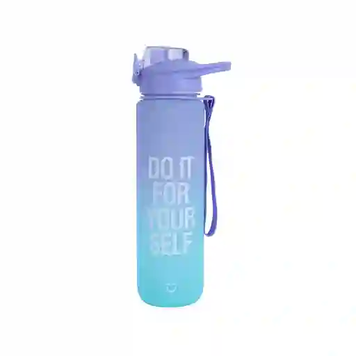 Botella Con Tapa Removible Serie Morado y Verde 1000 mL Miniso