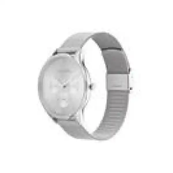 Reloj Timeless Para Mujer Color Plateado 25200104 Calvin Klein