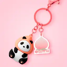 Llavero 3d Panda Durazno Miniso