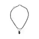 Collar Multicadena Con Dije de Corazón y Moño Serie Dark Miniso