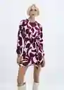 Vestido Murcia Burdeos Talla M Mujer Mango