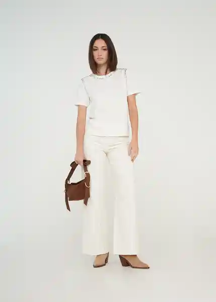 Camiseta Mujer Crudo Puro Claro Talla M 409G060 Naf Naf