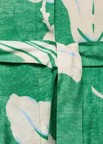 Vestido Flor Verde Talla M Mujer Mango