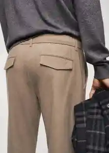 Pantalón Murlo Beige Talla 46 Hombre Mango