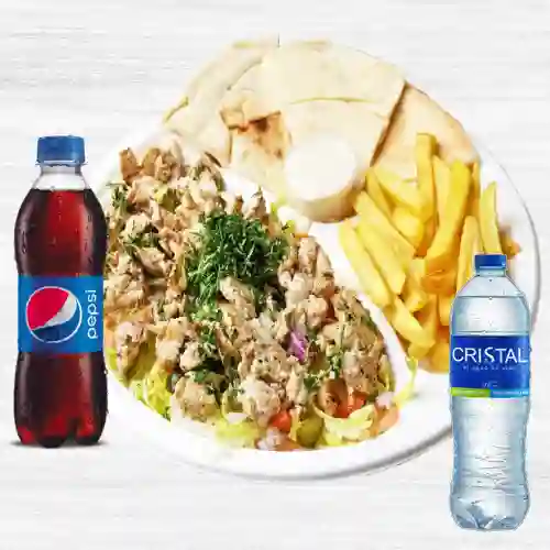 Combo Shawarma en Plato + Agua Cristal