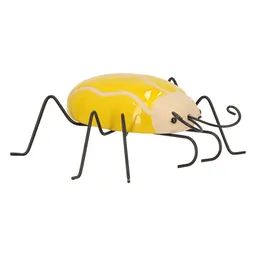 Casa Ideas Adorno de Cerámica y Metal Insecto Amarillo