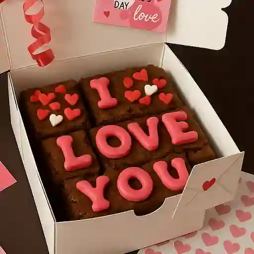 Caja brownies i love you