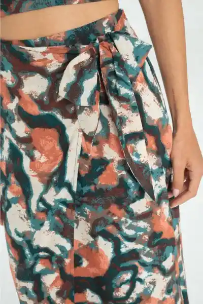 Falda Tipo Wrap Dana Color Verde Pato Talla 12 Ragged