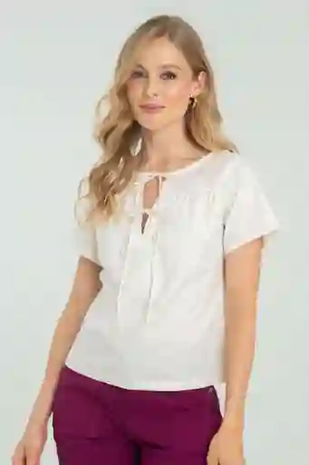 Blusa Popelina Color Marfil Talla XL Ragged