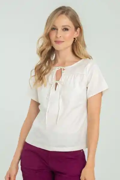 Blusa Popelina Color Marfil Talla XL Ragged