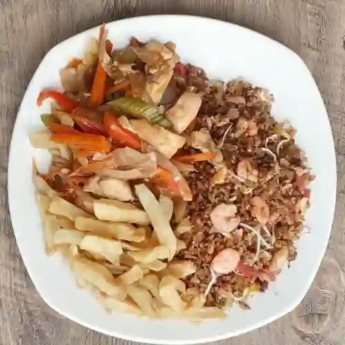 Arroz y Chop Suey - Papa a la Francesa