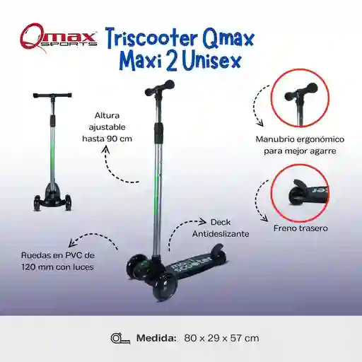 Qmax Patineta Tri Maxi Scooter 2 Unisex