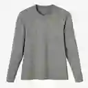 Domyos Camiseta Fitness Manga Larga Algodón Gris Talla XL