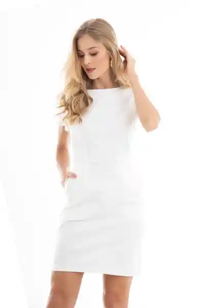 Vestido New Melon Color Blanco Talla L Ragged
