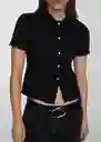 Camisa Fidela Negro Talla L Mujer Mango