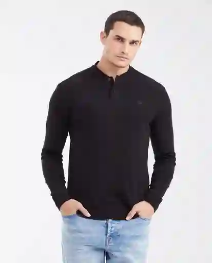 Camiseta Long Sleeve Negro Sombrio Ultraoscuro T S Chevignon