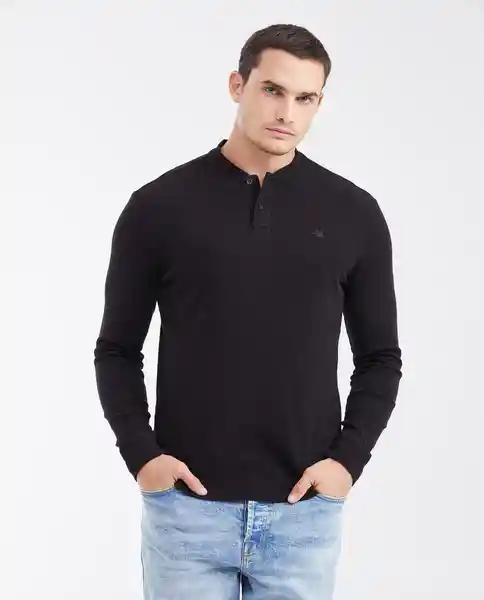 Camiseta Long Sleeve Negro Sombrio Ultraoscuro T S Chevignon