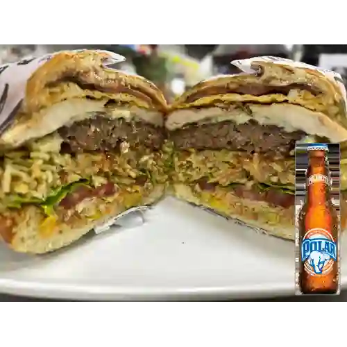 Combo Hamburguesa Doble + Pilsen Polar 222 ml