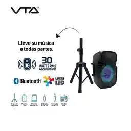 Vta parlante recargable bluetooth 30w + tripode