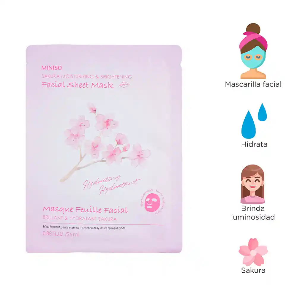 Mascarilla Facial Hidratante de Sakura Miniso