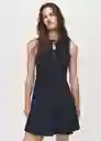 Vestido Deni Azul Talla M Mujer Mango