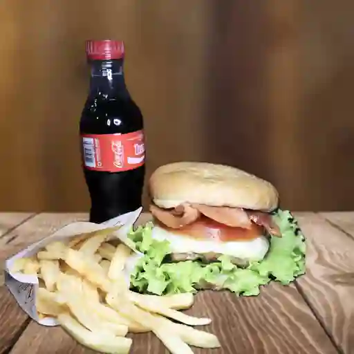 Combo hamburguesa sencilla+papas +gaseos