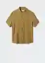 Camisa Cabo Ocre Talla XL Hombre Mango