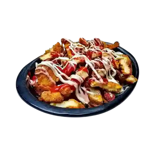 Salchipapa especial americano
