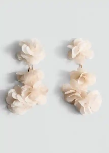 Pendientes Jazmín Beige Talla 99 Mujer Mango