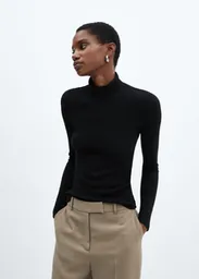 Camiseta Perseo Negro Talla S Mujer Mango