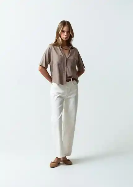 Camisa Mujer Gris Fungi Medio M 011G367 Naf Naf