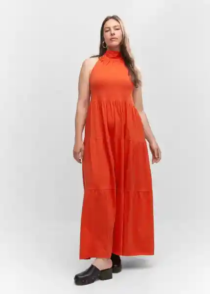 Vestido Java Naranja Talla L Mujer Mango