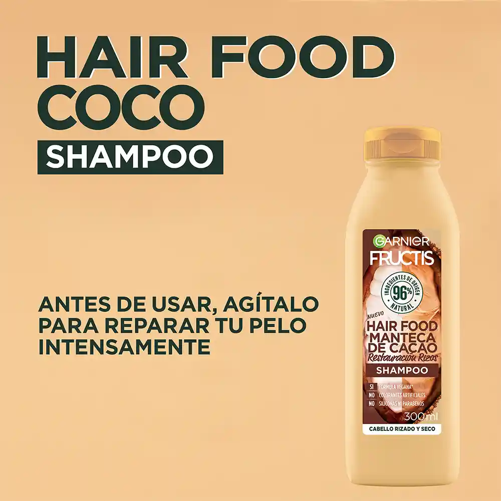 Shampoo Hair Foof Garnier Cacao Restauración Rizos 300 mL