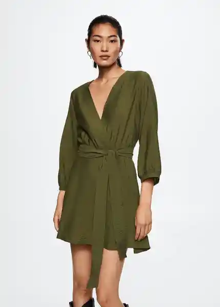 Vestido Amelie-W Khaki Talla L Mujer Mango