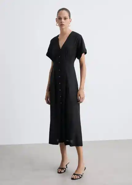 Vestido Pili Negro Talla S Mujer Mango