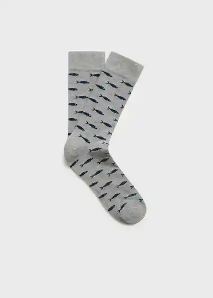 Calcetines Allover1 Gris Talla 42 Hombre Mango