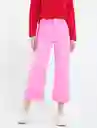 Pantalón Castri Mujer Rosa Begonia Medio Talla 12 Naf Naf