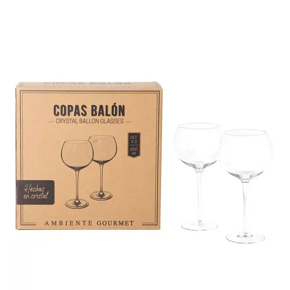 Ambiente Gourmet Copa Balón en Cristal Capacidad 650 mL