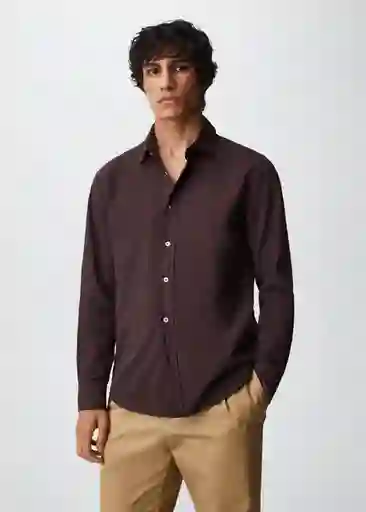 Camisa Lumiere Burdeos Talla Xxl Hombre Mango