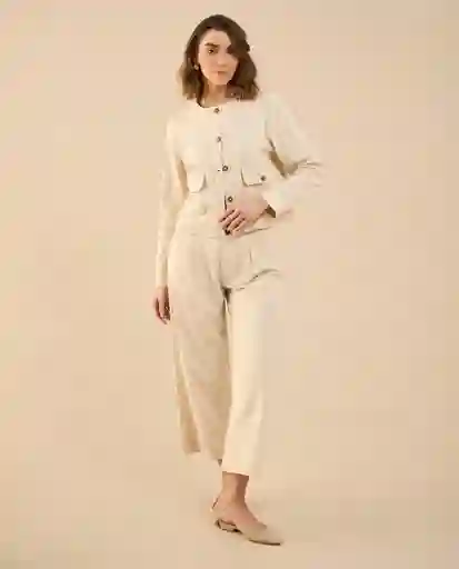 Pantalón Blanco Puro Claro Talla 8 631G006 Esprit