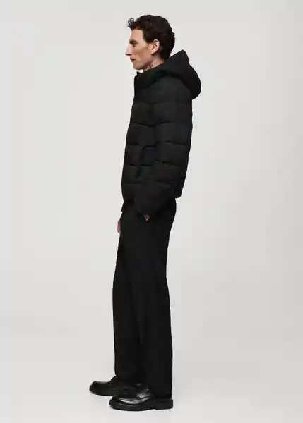 Abrigo Anorak Turin Negro Talla XL Hombre Mango